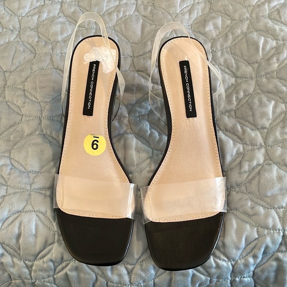 French connection PVC clear high heels size 9